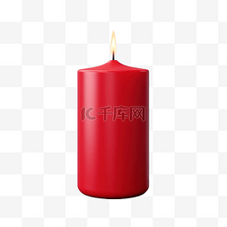 红蜡烛图片_3d 渲染孤立的红蜡烛