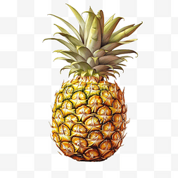 菠萝水果艺术插画