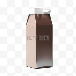 3d 渲染孤立的巧克力牛奶盒