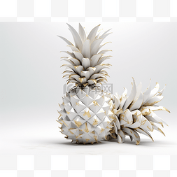 菠萝插图图片_孤立的金菠萝插图 3d 设计