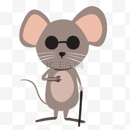 漂亮的老鼠图片_灰色的墨镜老鼠