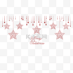 几何装饰边条图片_圣诞节红色星星挂饰