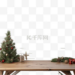 产品页面图片_圣诞假期，装饰圣诞树上摆着空木