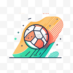足球插画平面线性设计LSC 向量