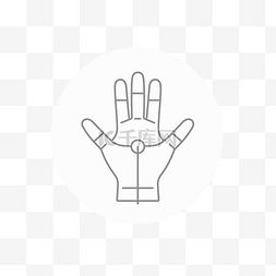 手形图标图片_类似于星形符号图像的轮廓手形图