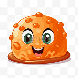 烤豆剪贴画橙色果冻人物卡通插画