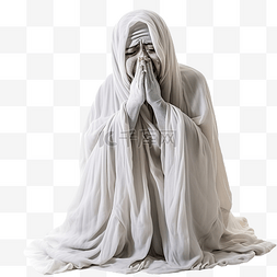 抗住压力图片_穿着传统服装的泰国鬼魂在白色上