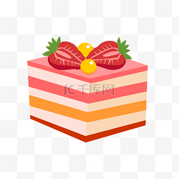 草莓蛋糕红色的