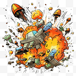 爆炸字体图片_爆炸剪贴画卡通宇宙飞船爆炸 向
