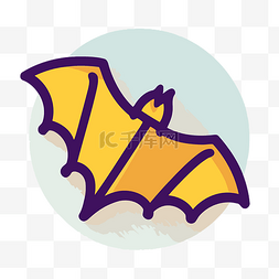 圆圈中的蝙蝠图标 向量