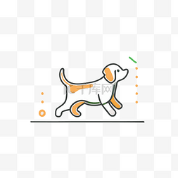 一只上面有橙色斑点的狗的插图 