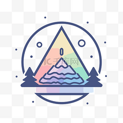 彩色山的图片图片_带有山的渐变徽标 向量