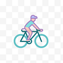 骑自行车的图标图片_插图中骑自行车的人骑自行车 向