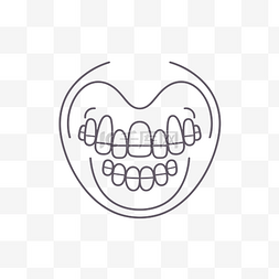 假牙图标图片_用于绘制微??笑嘴的线条图标 向量