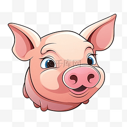 猪可爱动物图片_猪脸动物卡通