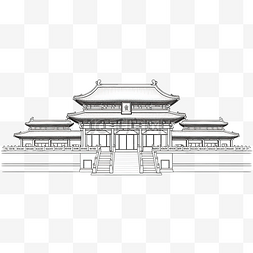 中国的地图片_故宫地标前立面图轮廓简图