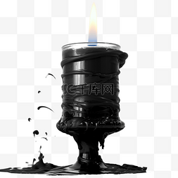 万圣节黑色蜡烛与烟雾