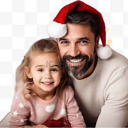 手部清洁护理图标图片_圣诞装饰品中快乐父亲和他可爱的