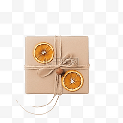 两块切开的橙子图片_带礼品盒的圣诞组合物