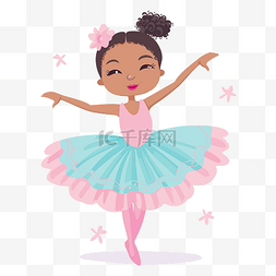 芭蕾短裙图片_芭蕾舞演员剪贴画可爱的黑人女孩