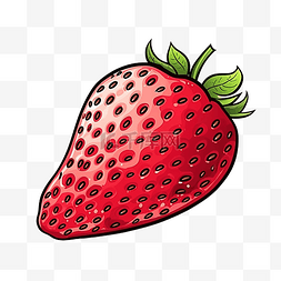 手绘草莓线条图片_粉红色草莓半片隔离水果线艺术隔