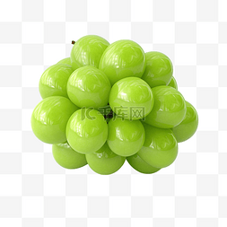 混合莓水果图片_3d 绿色葡萄果实