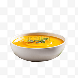 前视图简单的南瓜汤，灰桌上放着