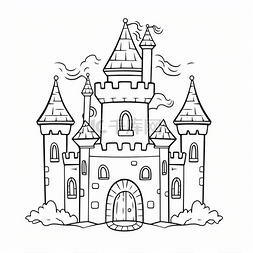 线条艺术人图片_城堡着色页可打印图像结果为城堡