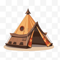 帐篷剪贴画卡通风格帐篷设计插图