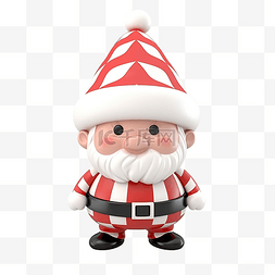 圣诞老人拉着礼物图片_可爱的圣诞侏儒戴着圆形图案的帽