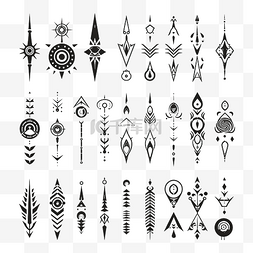 部落人图片_民族部落纹身组件收藏套装