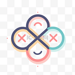 icon交叉箭头图片_带有几个点和圆圈的三个交叉箭头