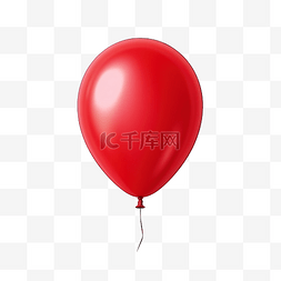 氣球背景图片_孤立背景上的现实红气球插图