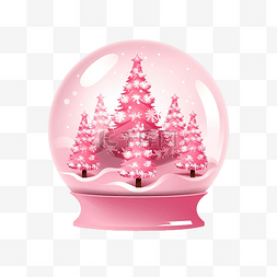 圣诞快乐 3d 粉红色圣诞树在玻璃