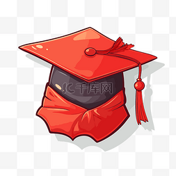 披肩红色图片_矢量毕业帽，带围巾和披肩矢量图