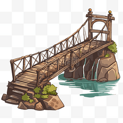 桥剪贴画图片_桥剪贴画卡通 luva 桥与石头 向量