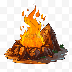 篮球火焰框图片_篝火剪贴画卡通图像的篝火显示在