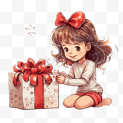 打开的盒子盒子图片_美丽的女孩打开一个装有圣诞礼物