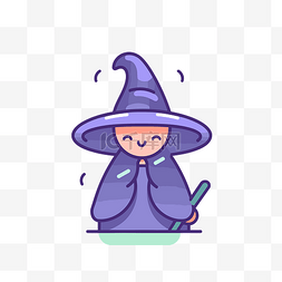 一个女巫图片_可爱的动画显示一个戴着帽子的巫