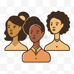 三个黑人妇女的化身 向量