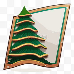 被塑造成框架剪贴画的圣诞树的图