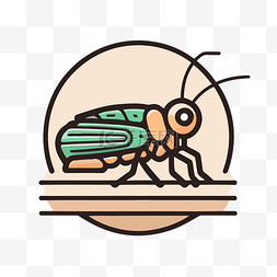 蟋蟀插图图片_昆虫的平面插图 向量
