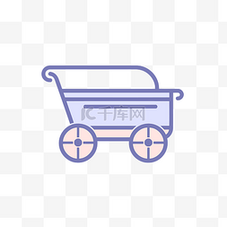平坦图标图片_平坦背景上儿童马车的一行插图 