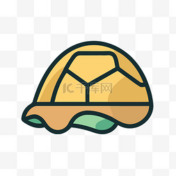 海龟头盔是一个平面图标 向量