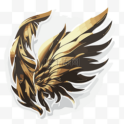 金色翅膀背景图片_白色背景上的金色翅膀 向量