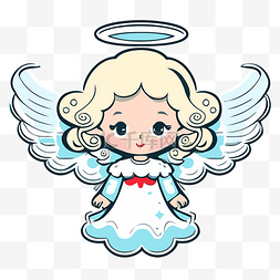 天使剪贴画可爱的小卡通天使在蓝