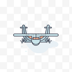 低矮风格小飞机矢量图