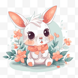 兔子剪贴画可爱的卡通可爱的兔子
