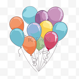 颜色和形状图片_气球剪贴画 彩色气球以多种颜色