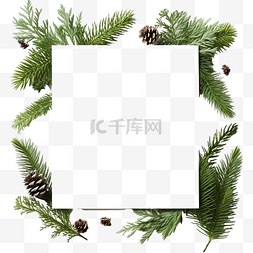 桌子创意图片_由圣诞树枝和纸卡制成的创意布局